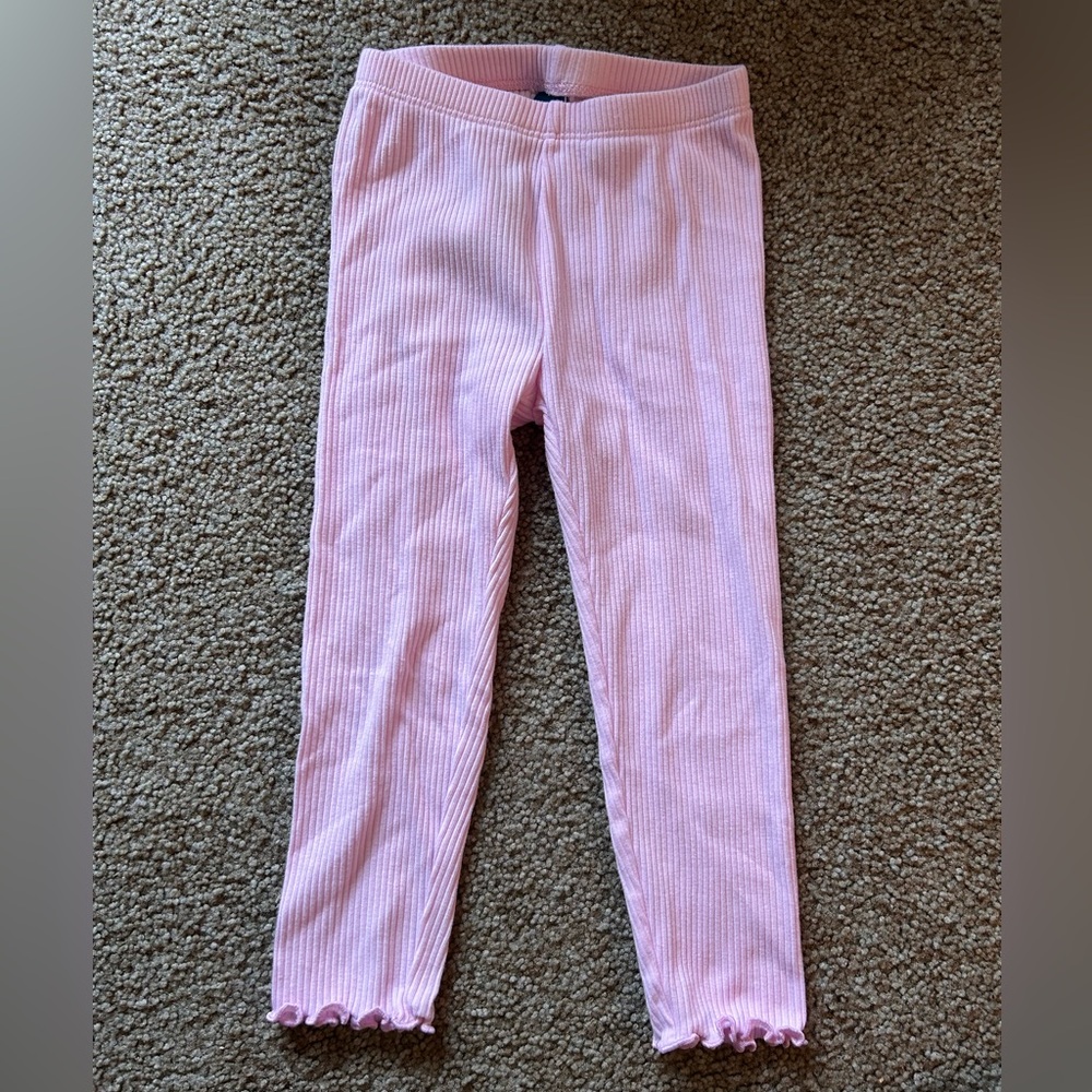 Old Navy Light Pink Ribbed Kids Leggings